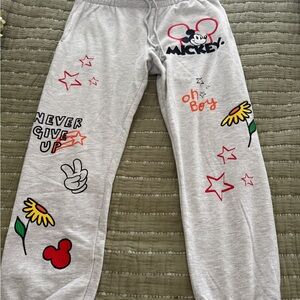 Disney Gray Mickey Mouse Track Pants